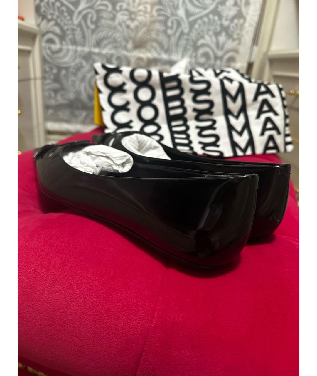 MARC JACOBS Черные балетки из искусственной кожи, фото 4