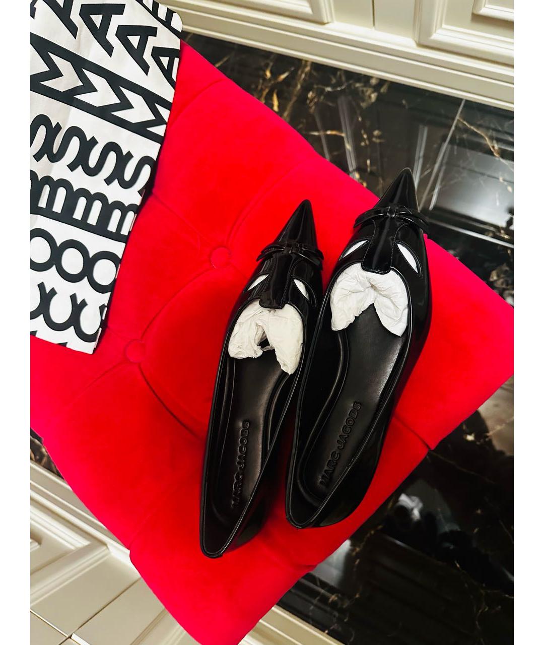 MARC JACOBS Черные балетки из искусственной кожи, фото 2