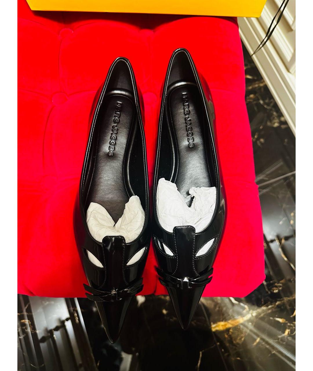 MARC JACOBS Черные балетки из искусственной кожи, фото 3