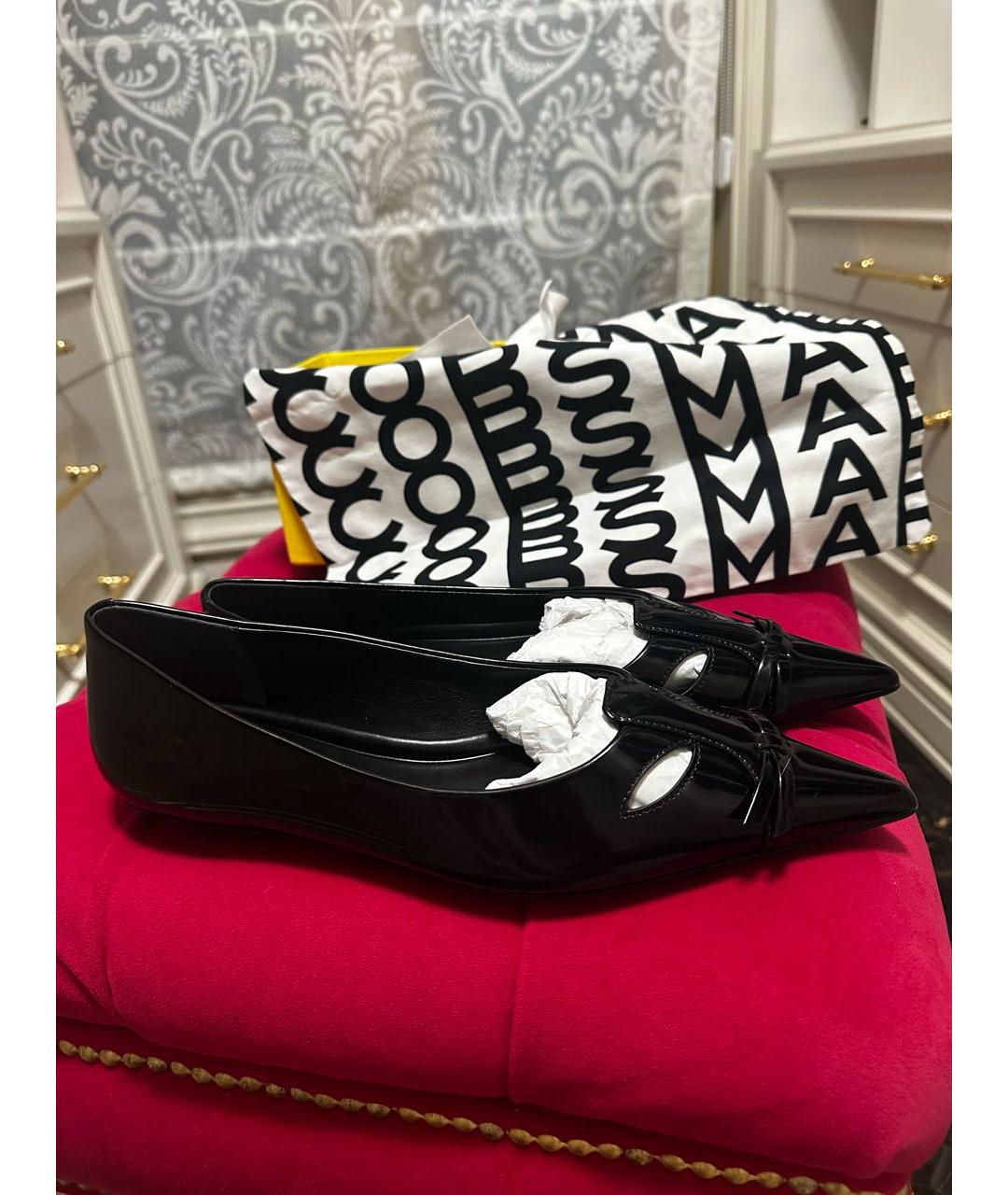 MARC JACOBS Черные балетки из искусственной кожи, фото 5