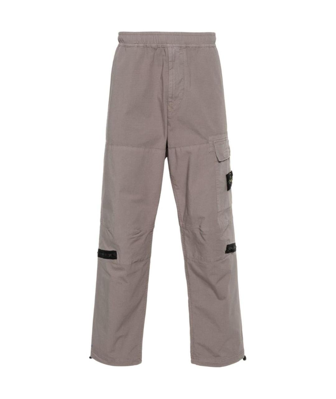 STONE ISLAND Коричневые хлопковые повседневные брюки, фото 1