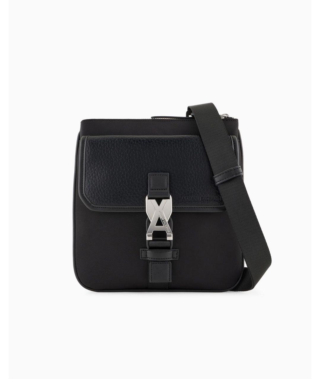 ARMANI EXCHANGE Черная кожаная сумка на плечо, фото 7