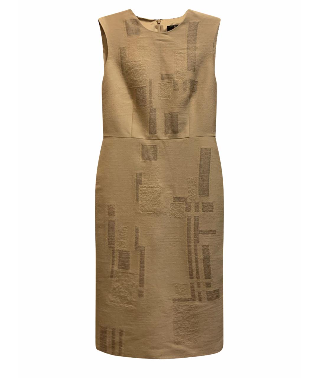 MAX MARA Бежевое шерстяное повседневное платье, фото 9