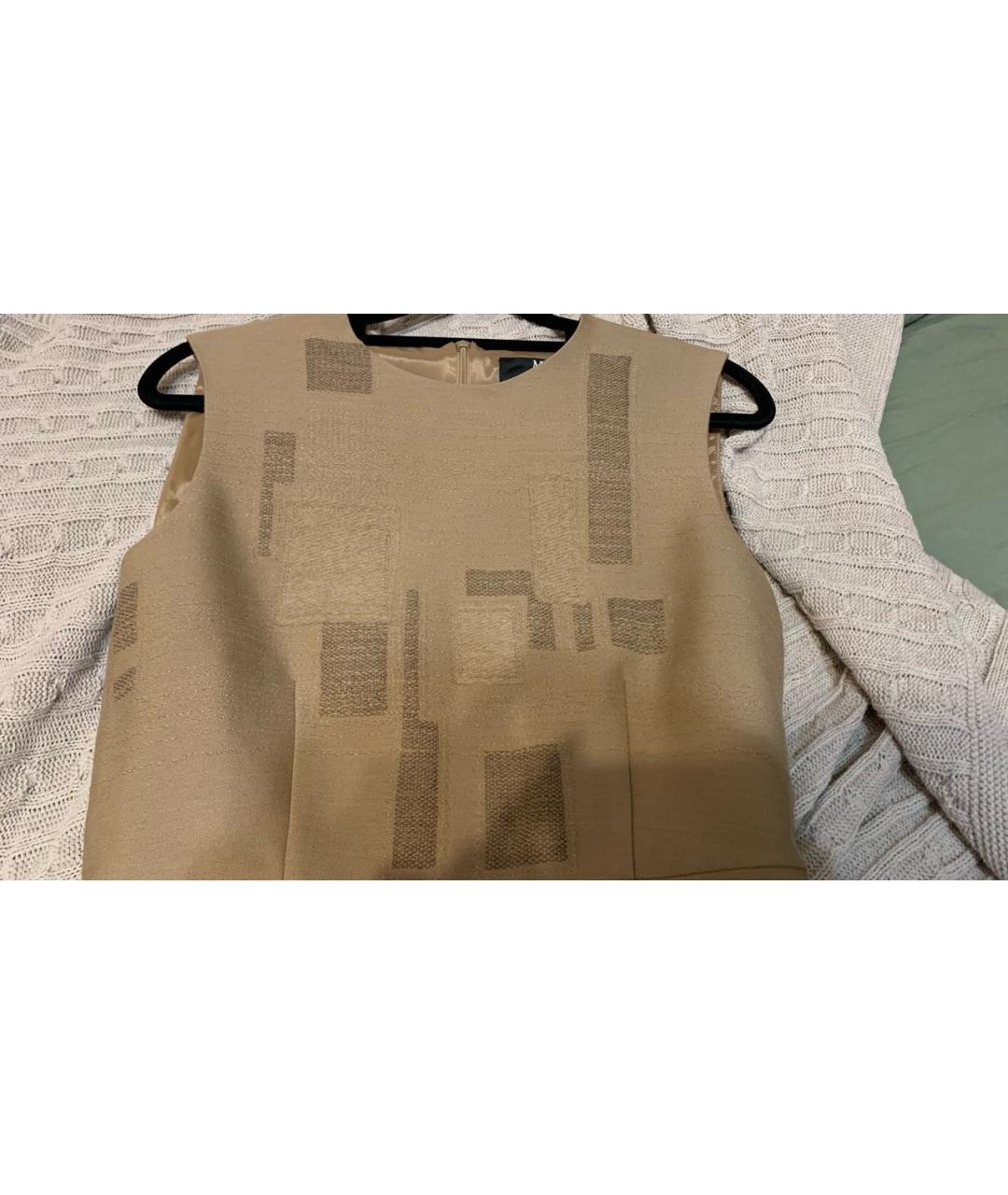 MAX MARA Бежевое шерстяное повседневное платье, фото 6