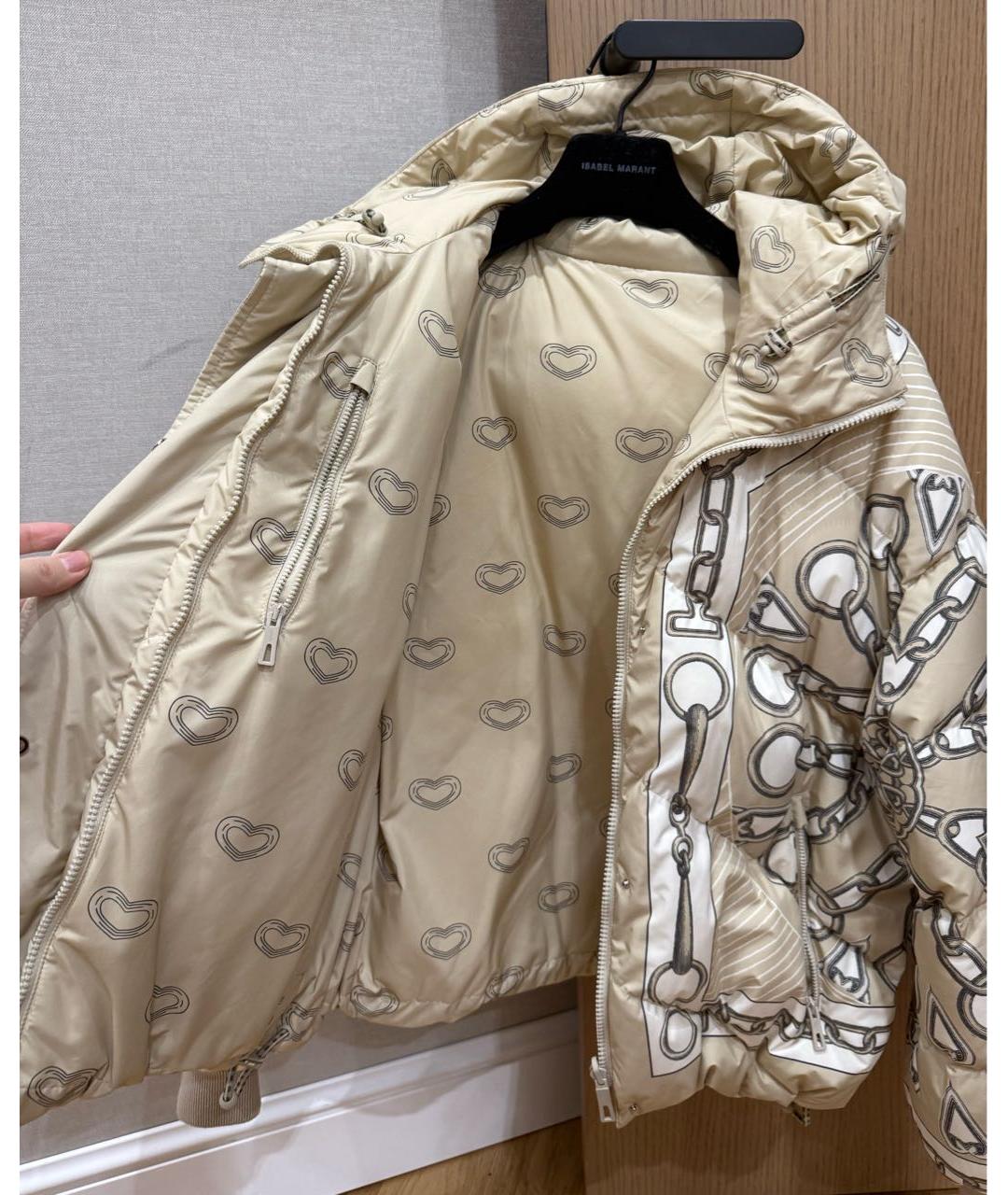 HERMES Бежевая полиэстеровая куртка, фото 2