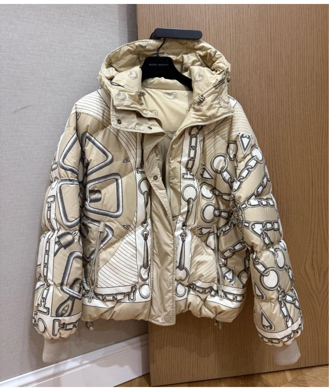 HERMES Бежевая полиэстеровая куртка, фото 4