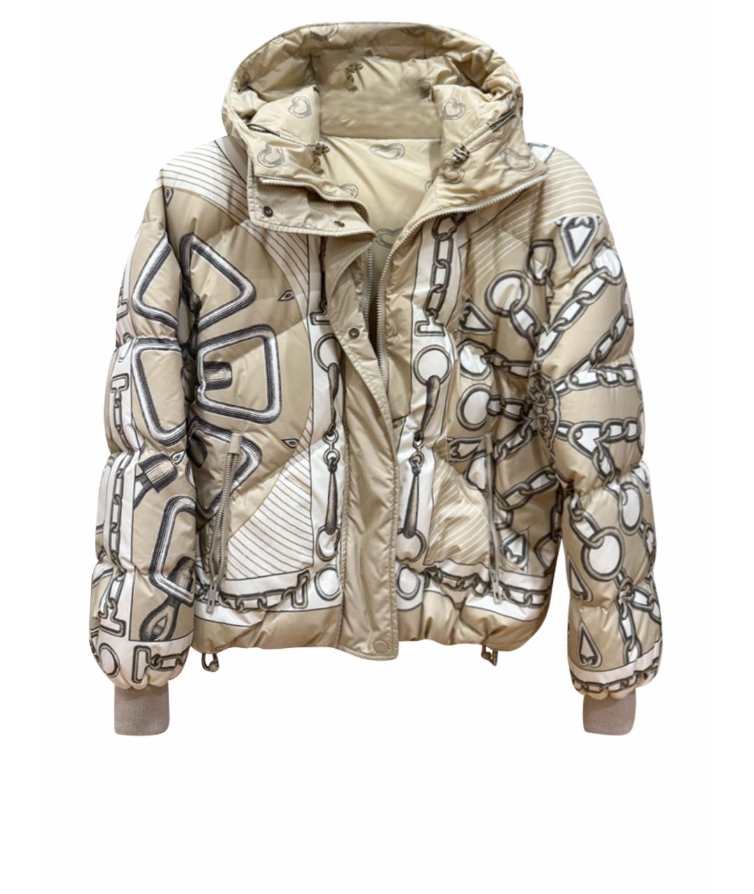 HERMES Бежевая полиэстеровая куртка, фото 1