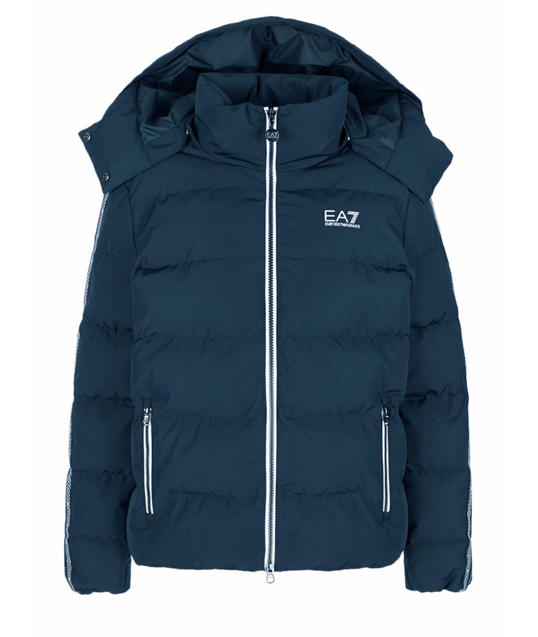 EA7 Темно-синий полиэстеровый пуховик, фото 1