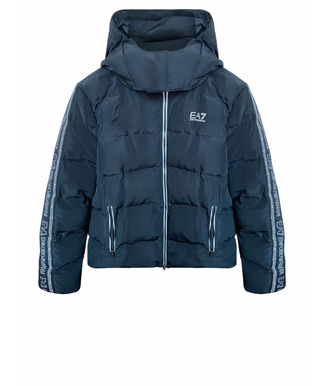 EA7 Темно-синий полиэстеровый пуховик, фото 6