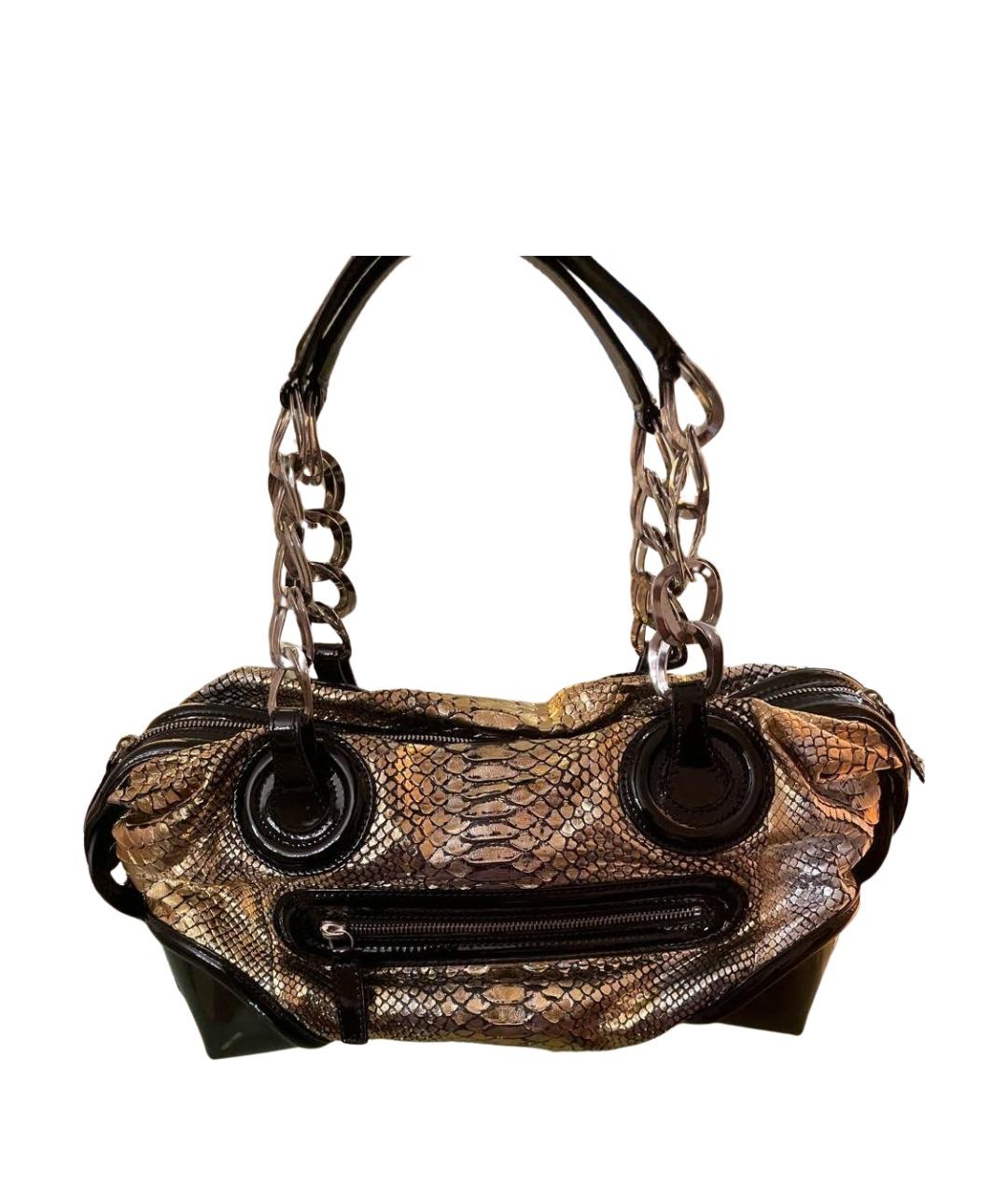 GUCCI Золотая сумка через плечо из экзотической кожи, фото 1