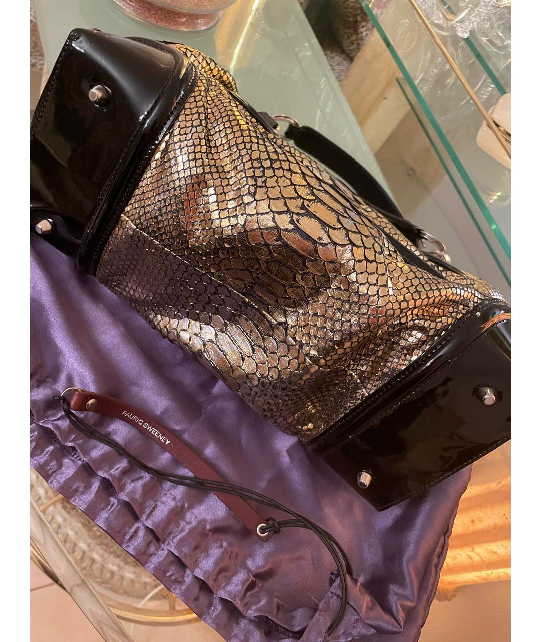 GUCCI Золотая сумка через плечо из экзотической кожи, фото 2