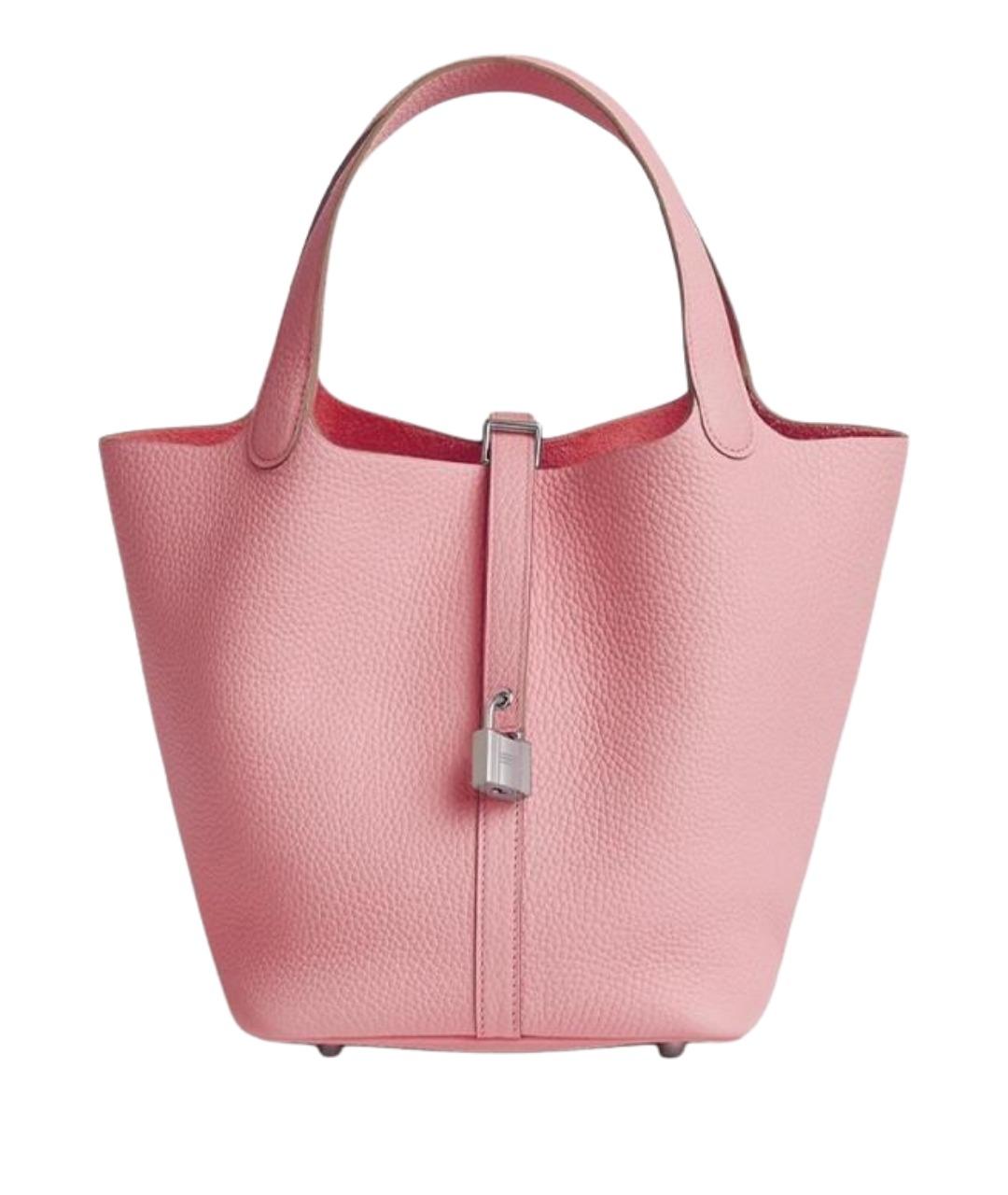 HERMES Розовая кожаная сумка через плечо, фото 1