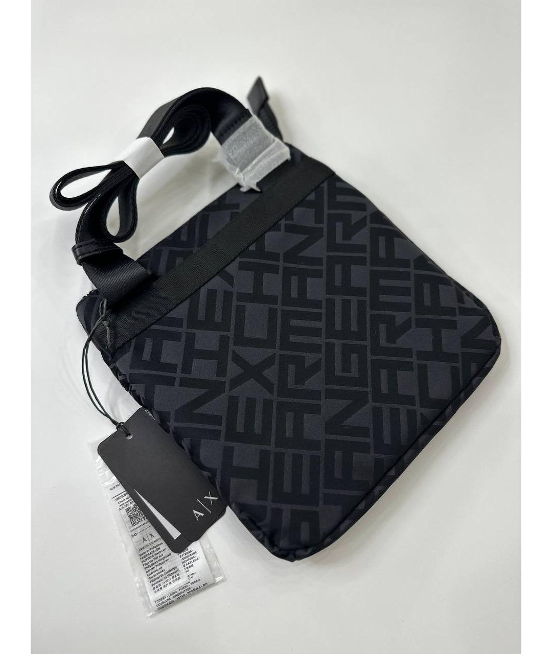 ARMANI EXCHANGE Антрацитовая тканевая сумка на плечо, фото 6