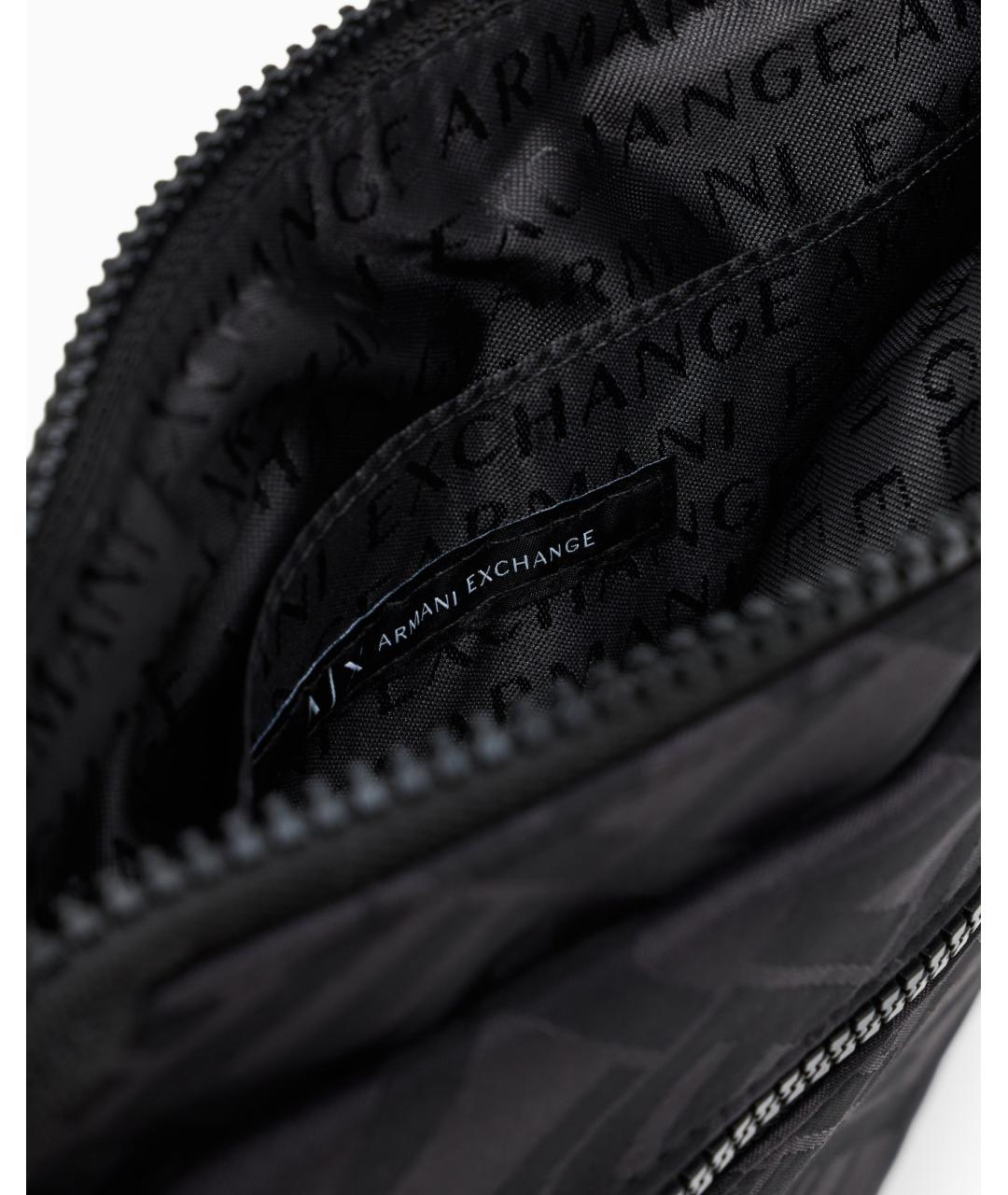 ARMANI EXCHANGE Антрацитовая тканевая сумка на плечо, фото 4