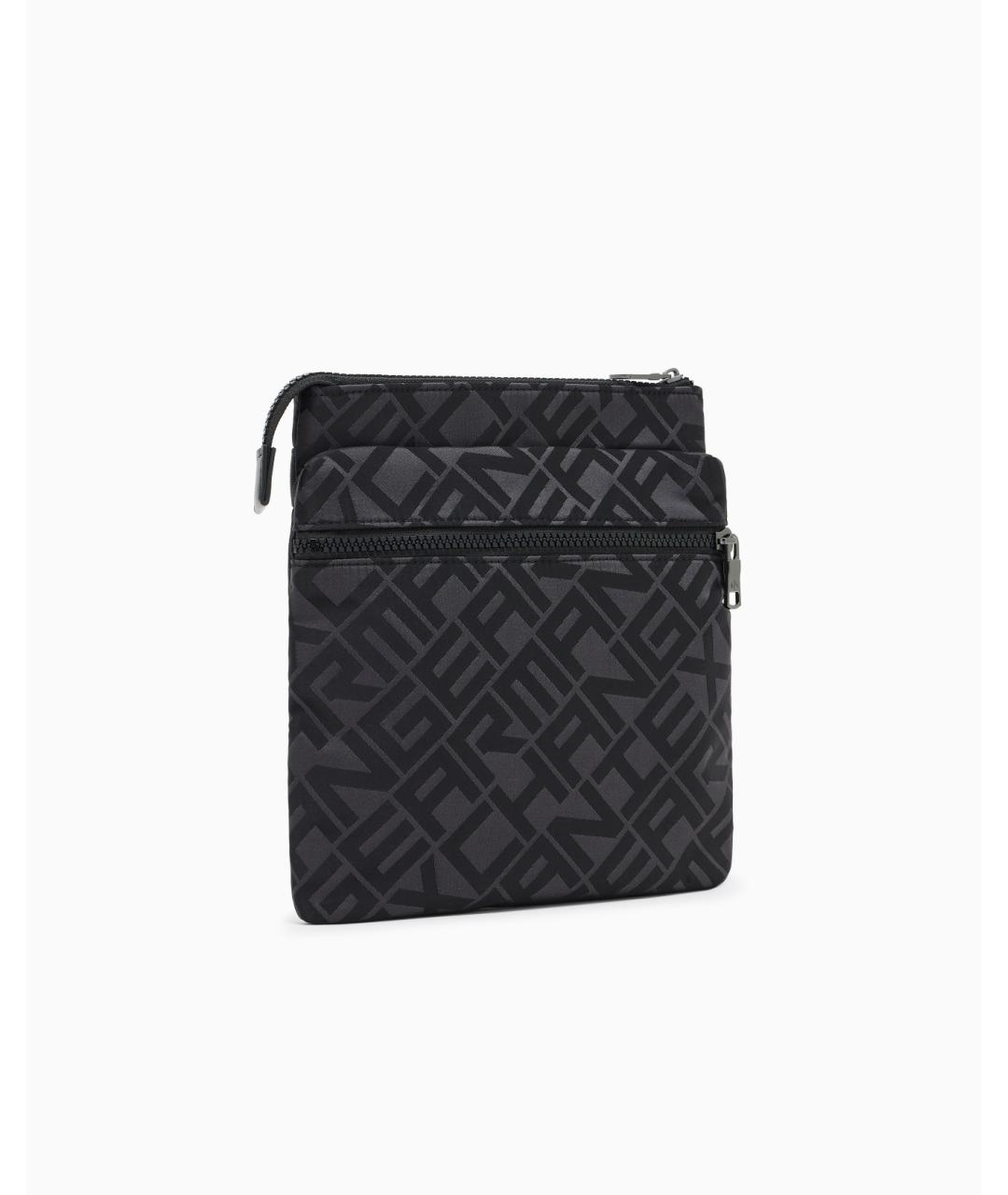 ARMANI EXCHANGE Антрацитовая тканевая сумка на плечо, фото 2