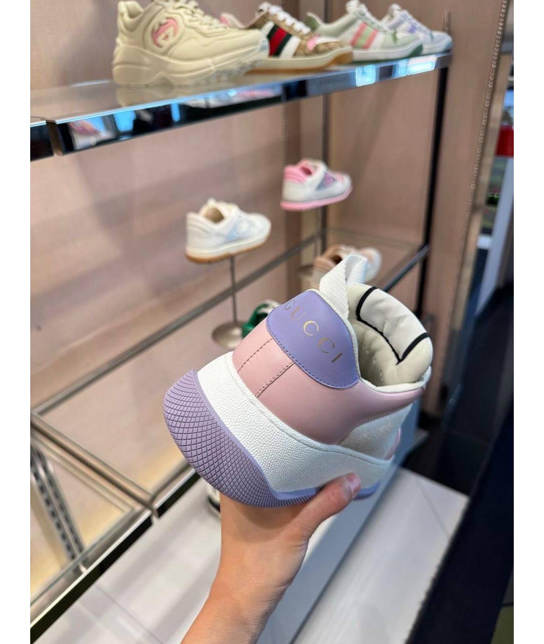 GUCCI Розовые кожаные кроссовки, фото 3