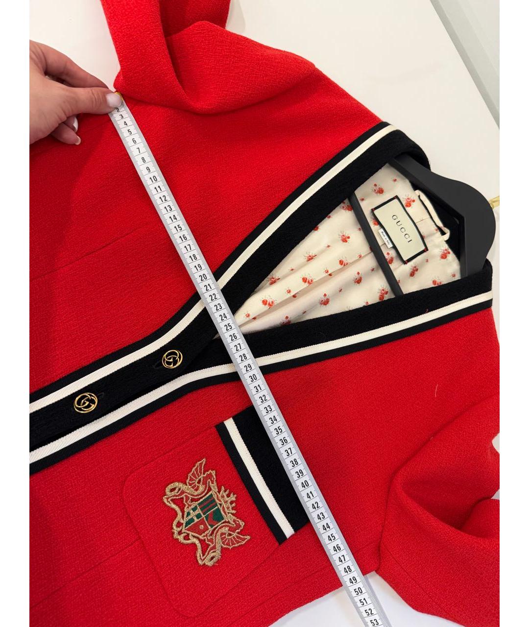 GUCCI Красный шерстяной кардиган, фото 4