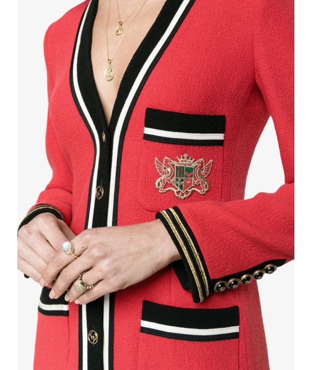 GUCCI Красный шерстяной кардиган, фото 4