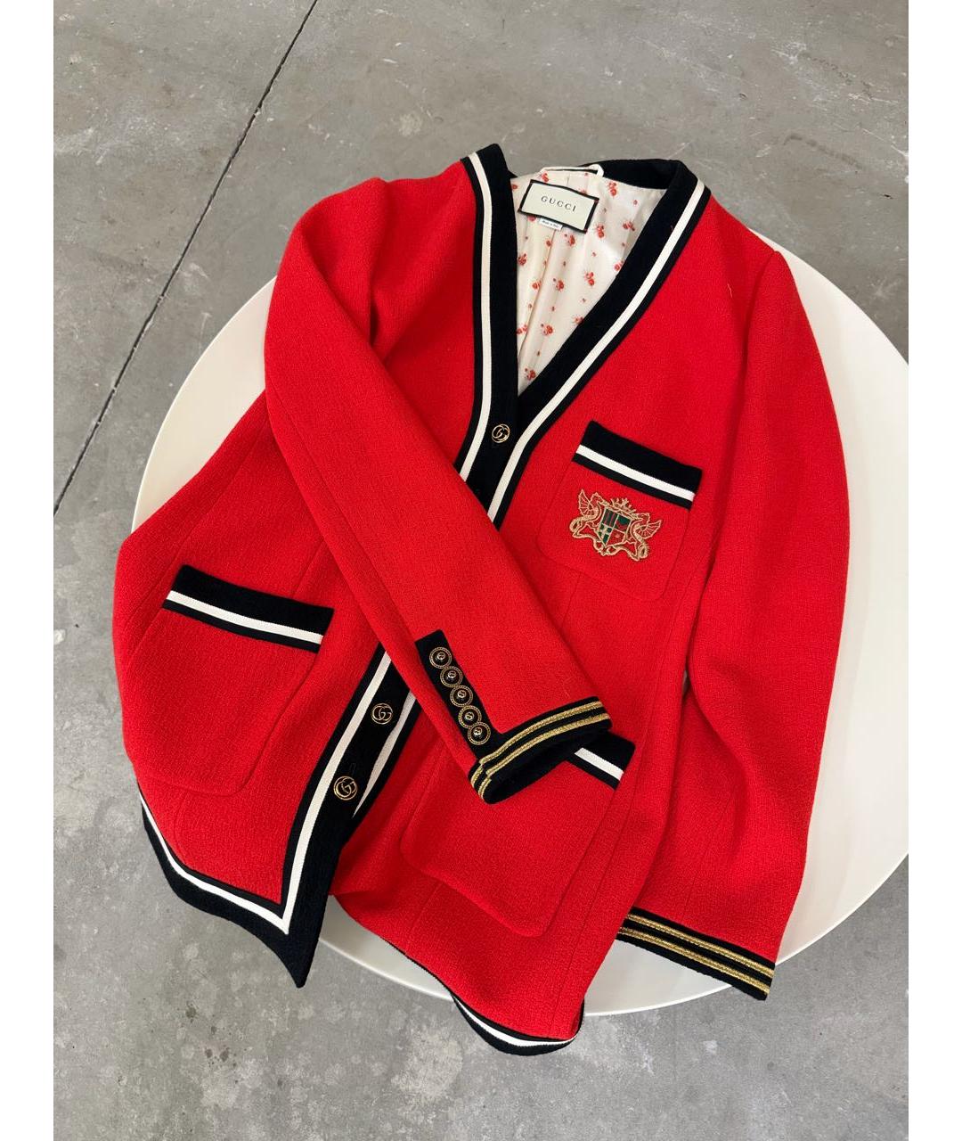 GUCCI Красный шерстяной кардиган, фото 3