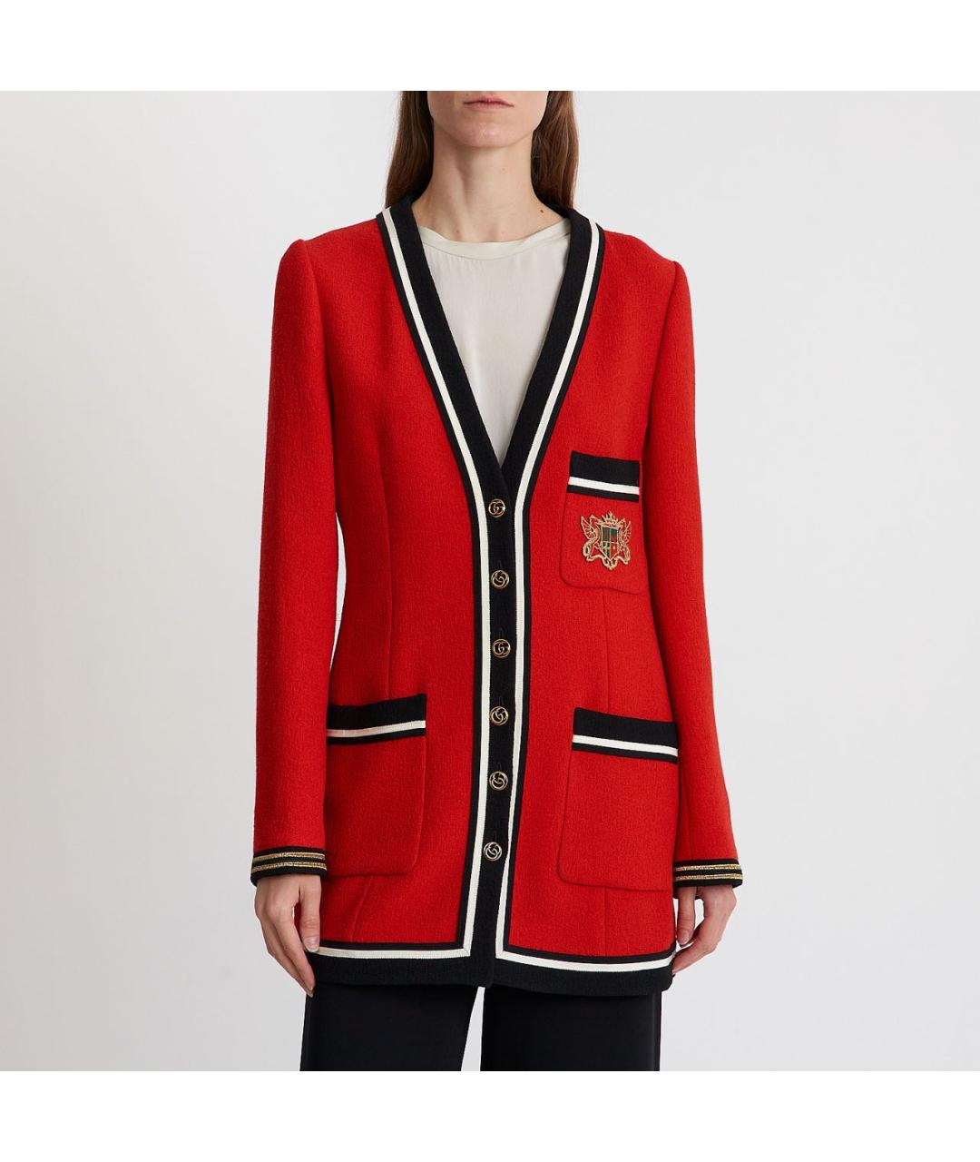 GUCCI Красный шерстяной кардиган, фото 2