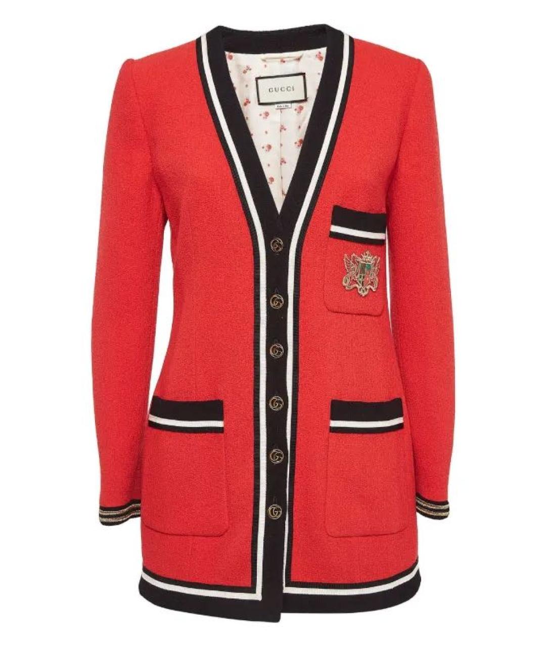 GUCCI Красный шерстяной кардиган, фото 1