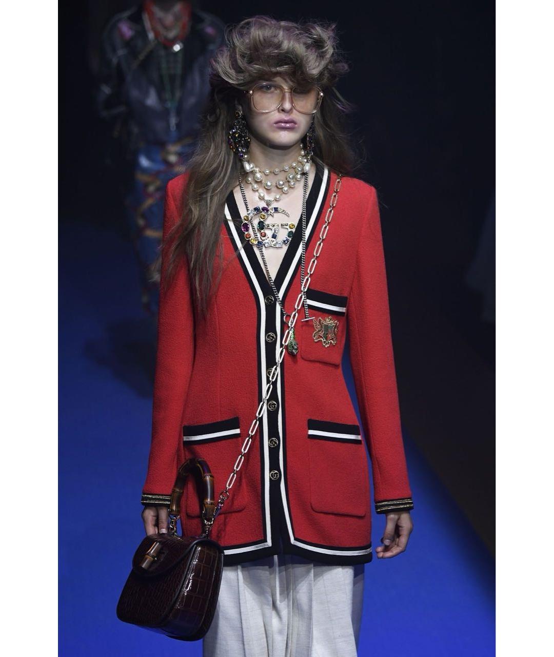 GUCCI Красный шерстяной кардиган, фото 6