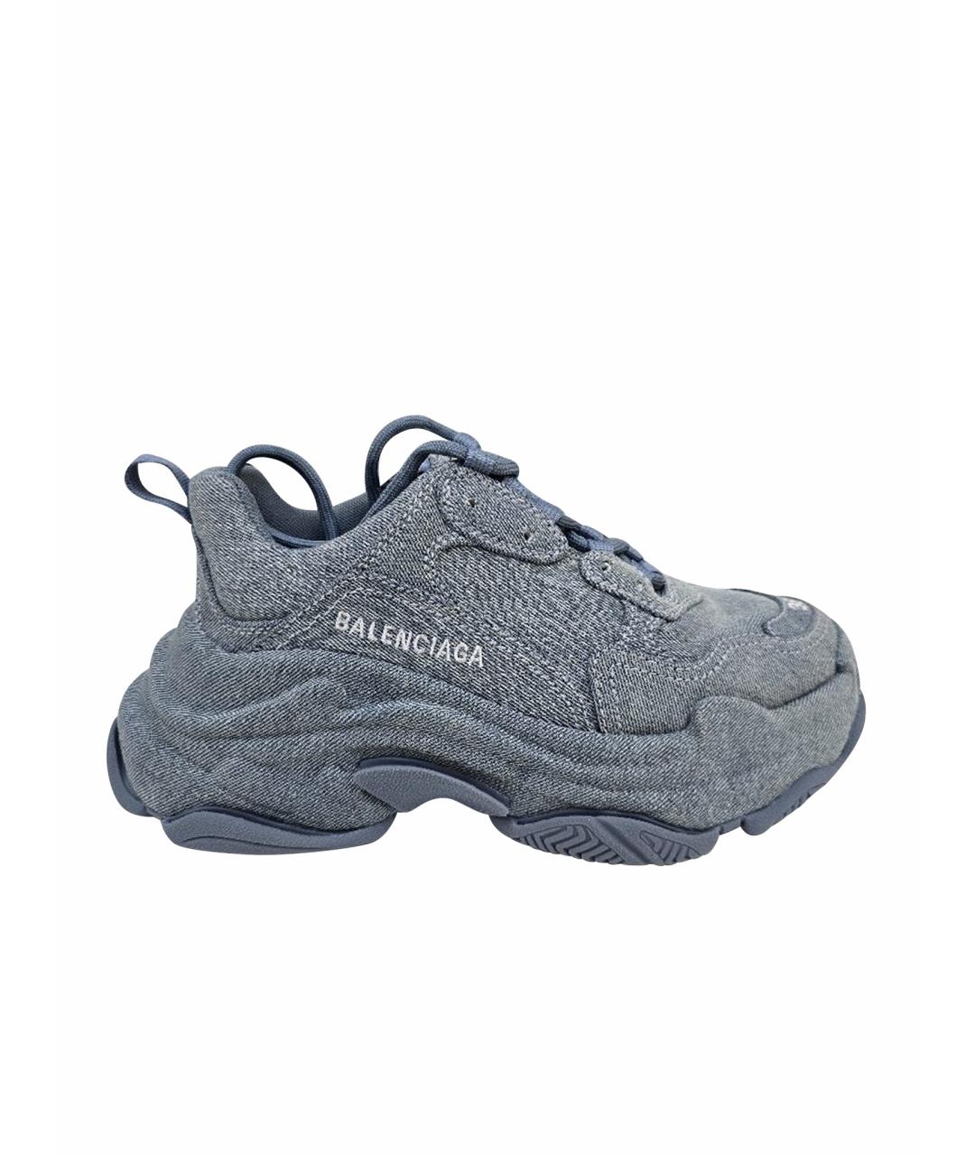 BALENCIAGA Синие текстильные кроссовки, фото 1