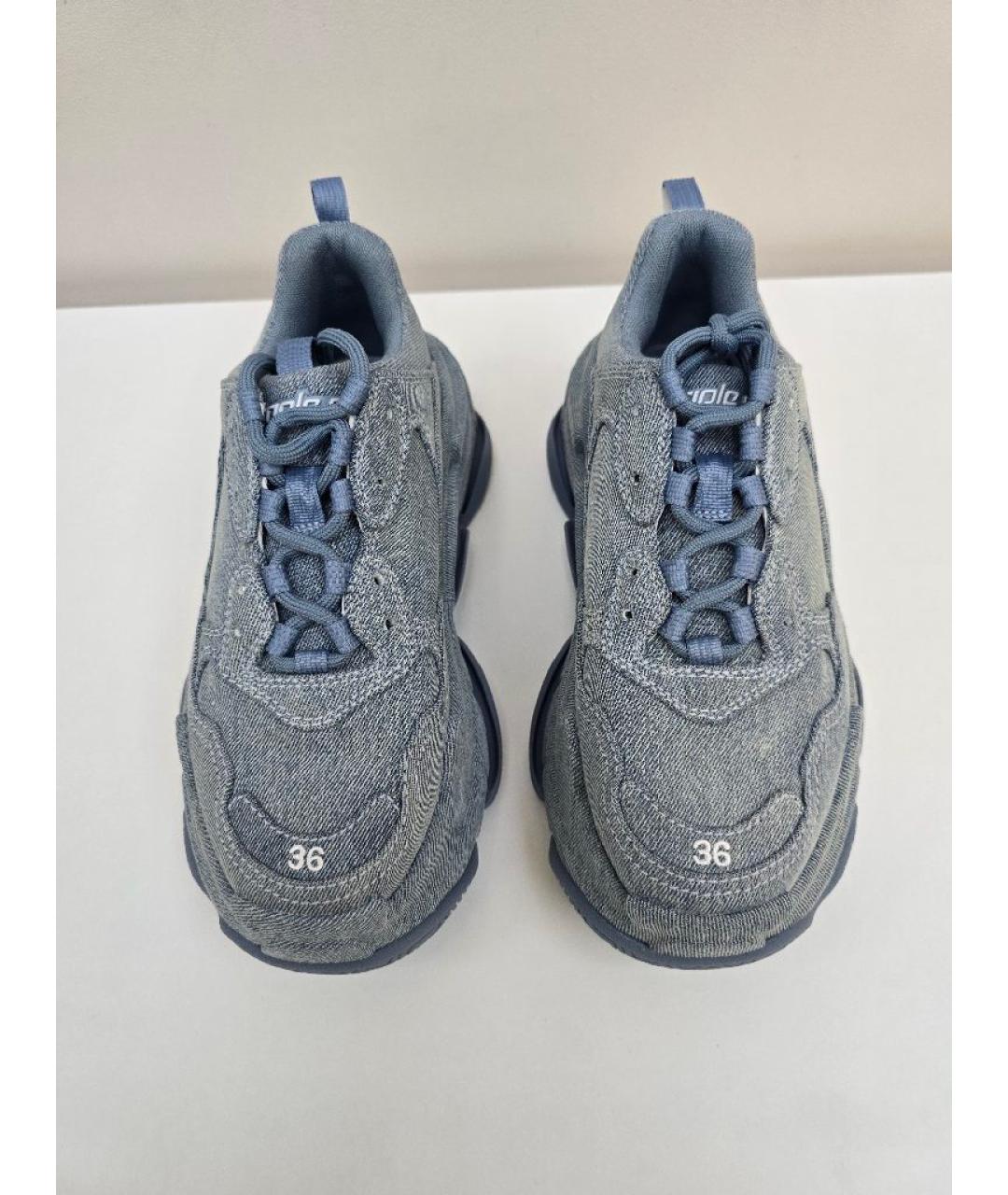 BALENCIAGA Синие текстильные кроссовки, фото 2