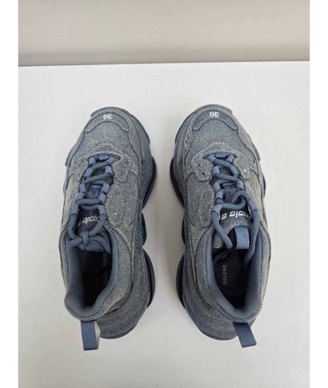 BALENCIAGA Синие текстильные кроссовки, фото 3