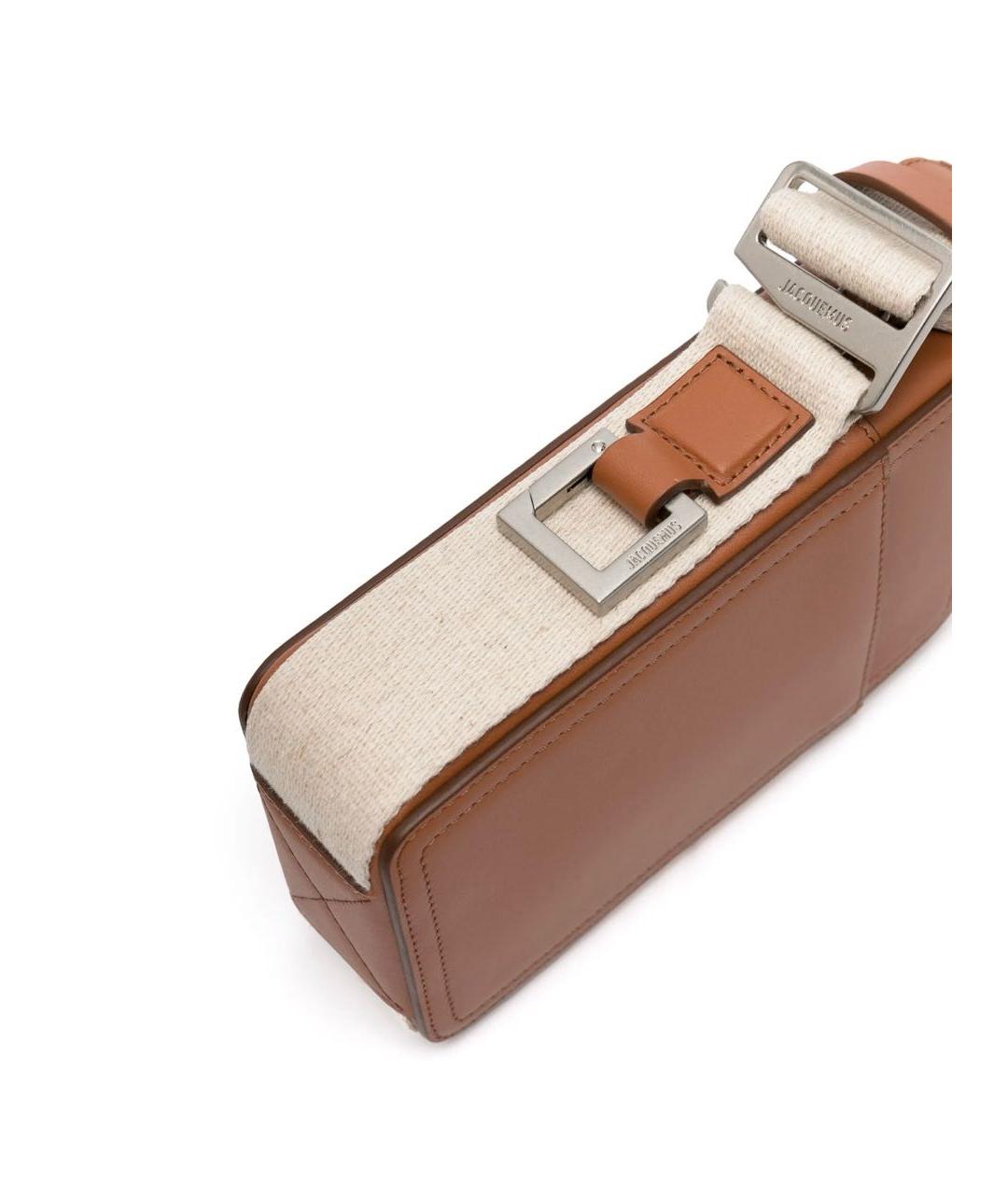 JACQUEMUS Коричневая кожаная сумка через плечо, фото 4