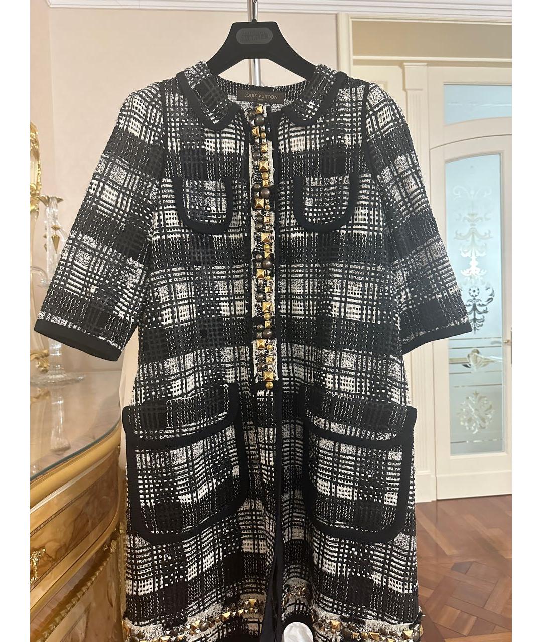 LOUIS VUITTON Черное вискозное пальто, фото 3