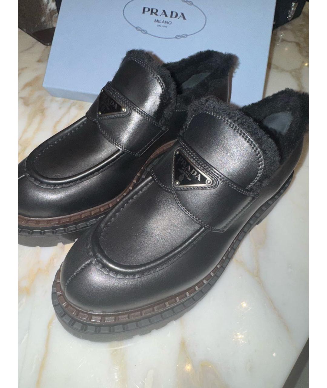 PRADA Черные лоферы из лакированной кожи, фото 4