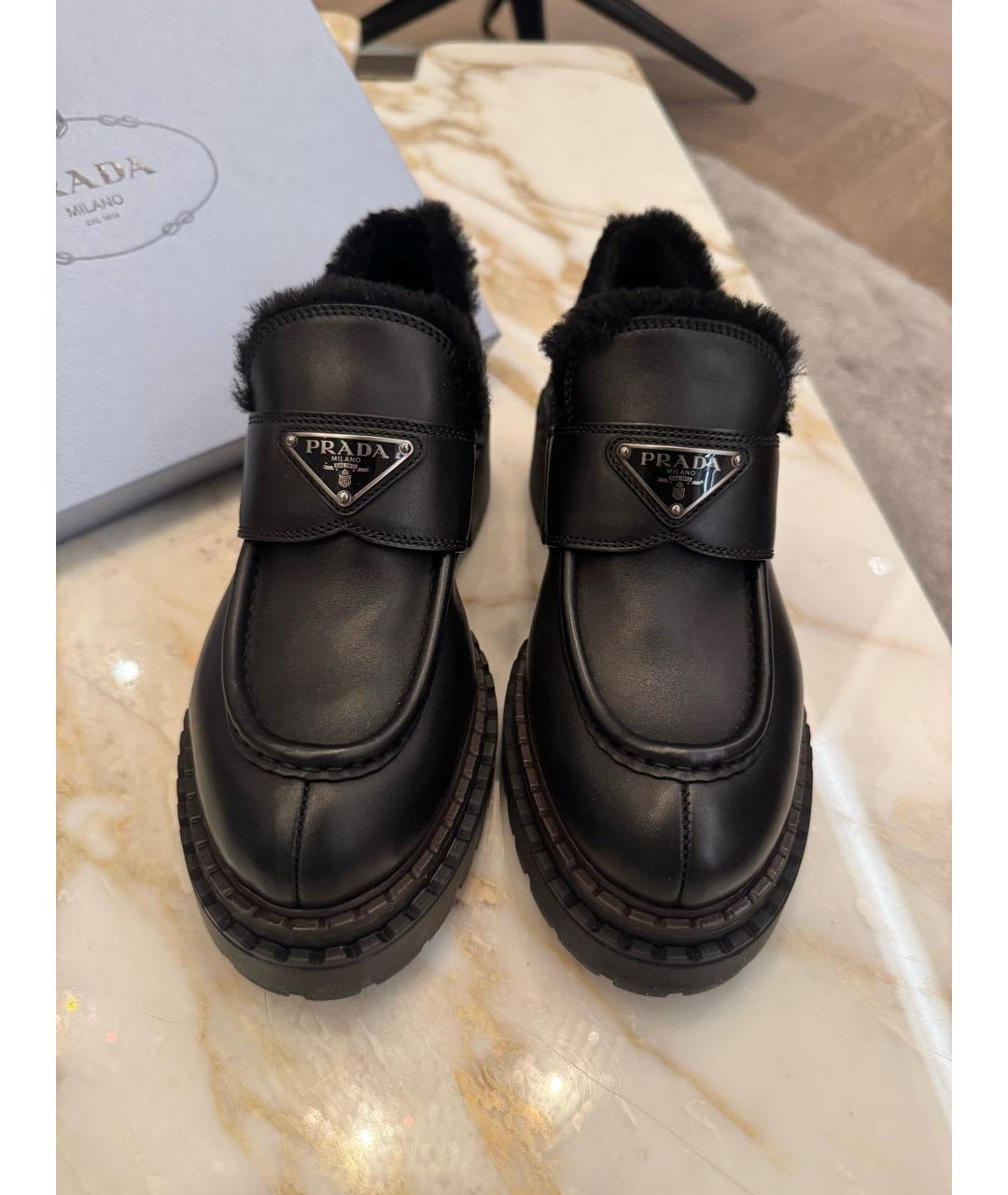 PRADA Черные лоферы из лакированной кожи, фото 2