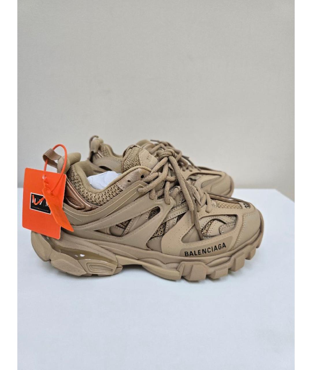 BALENCIAGA Бежевые синтетические кроссовки, фото 5