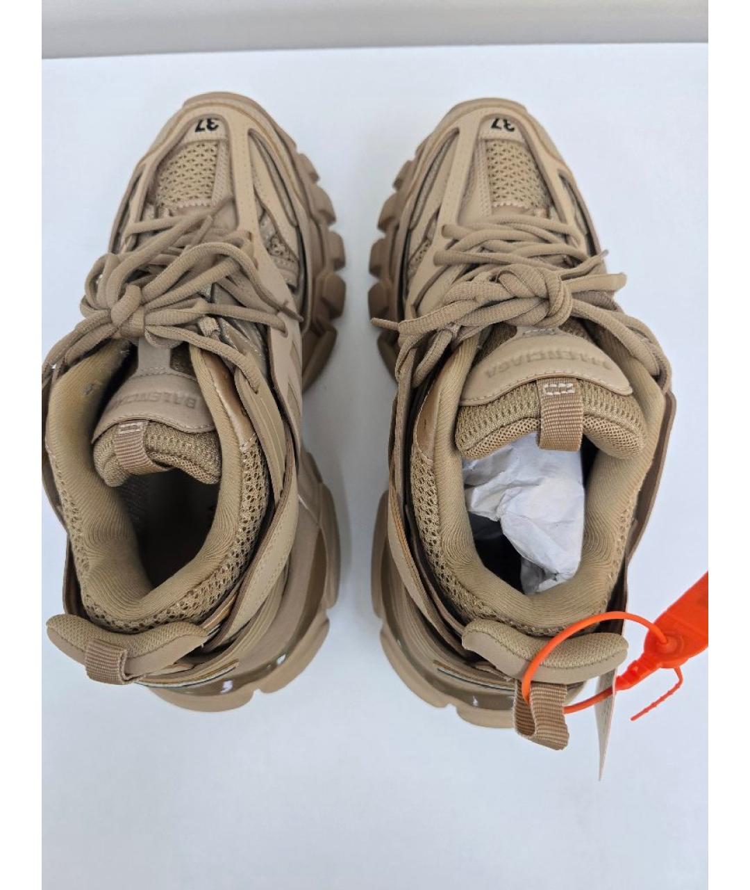 BALENCIAGA Бежевые синтетические кроссовки, фото 3