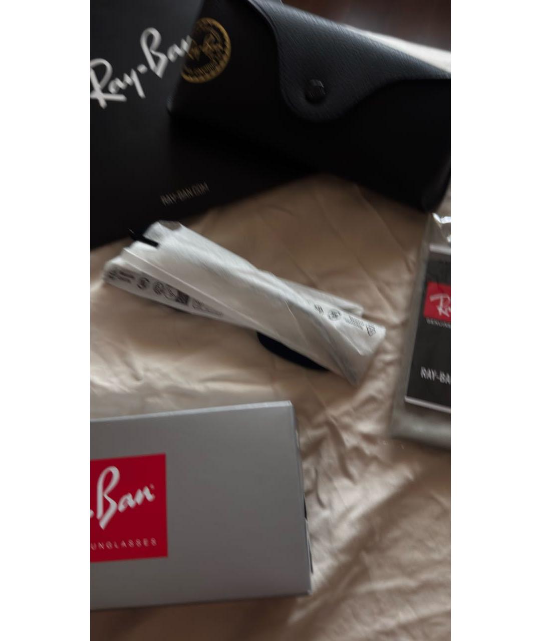 RAY BAN Черные металлические солнцезащитные очки, фото 3