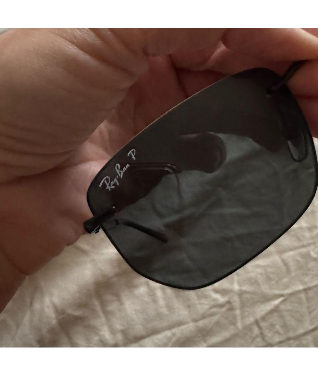 RAY BAN Черные металлические солнцезащитные очки, фото 4