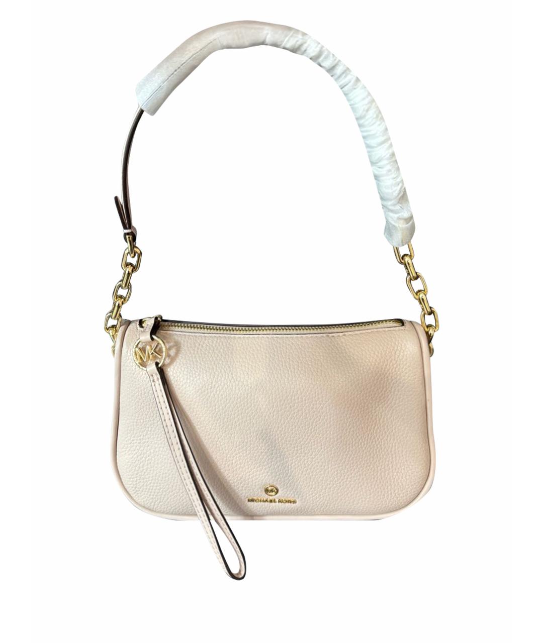 MICHAEL MICHAEL KORS Бежевая кожаная сумка через плечо, фото 1