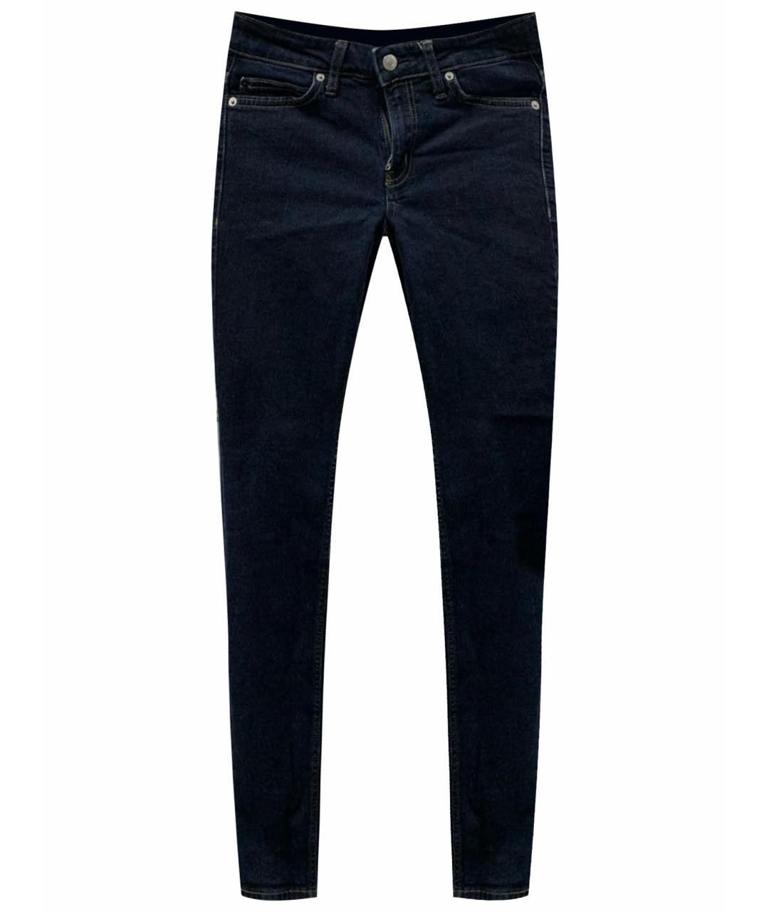 CALVIN KLEIN Темно-синие хлопко-эластановые джинсы слим, фото 1