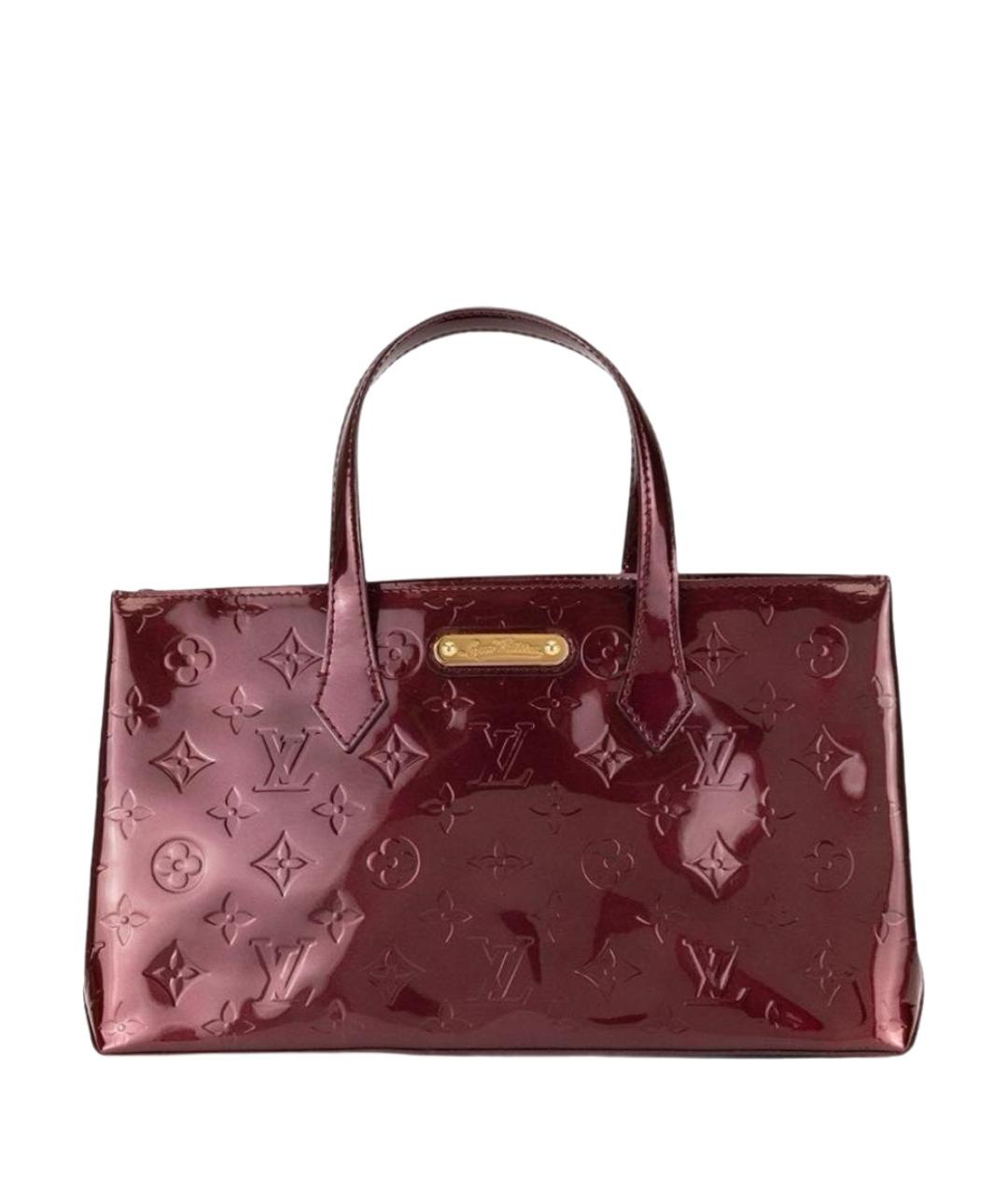 LOUIS VUITTON Бордовая сумка с короткими ручками из лакированной кожи, фото 1