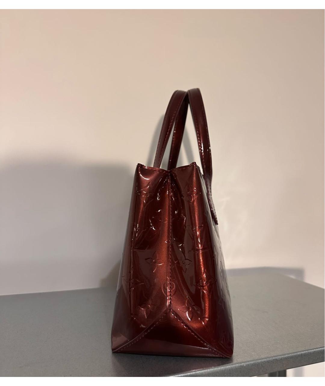LOUIS VUITTON Бордовая сумка с короткими ручками из лакированной кожи, фото 4