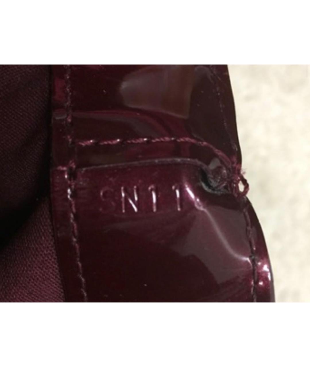 LOUIS VUITTON Бордовая сумка с короткими ручками из лакированной кожи, фото 2