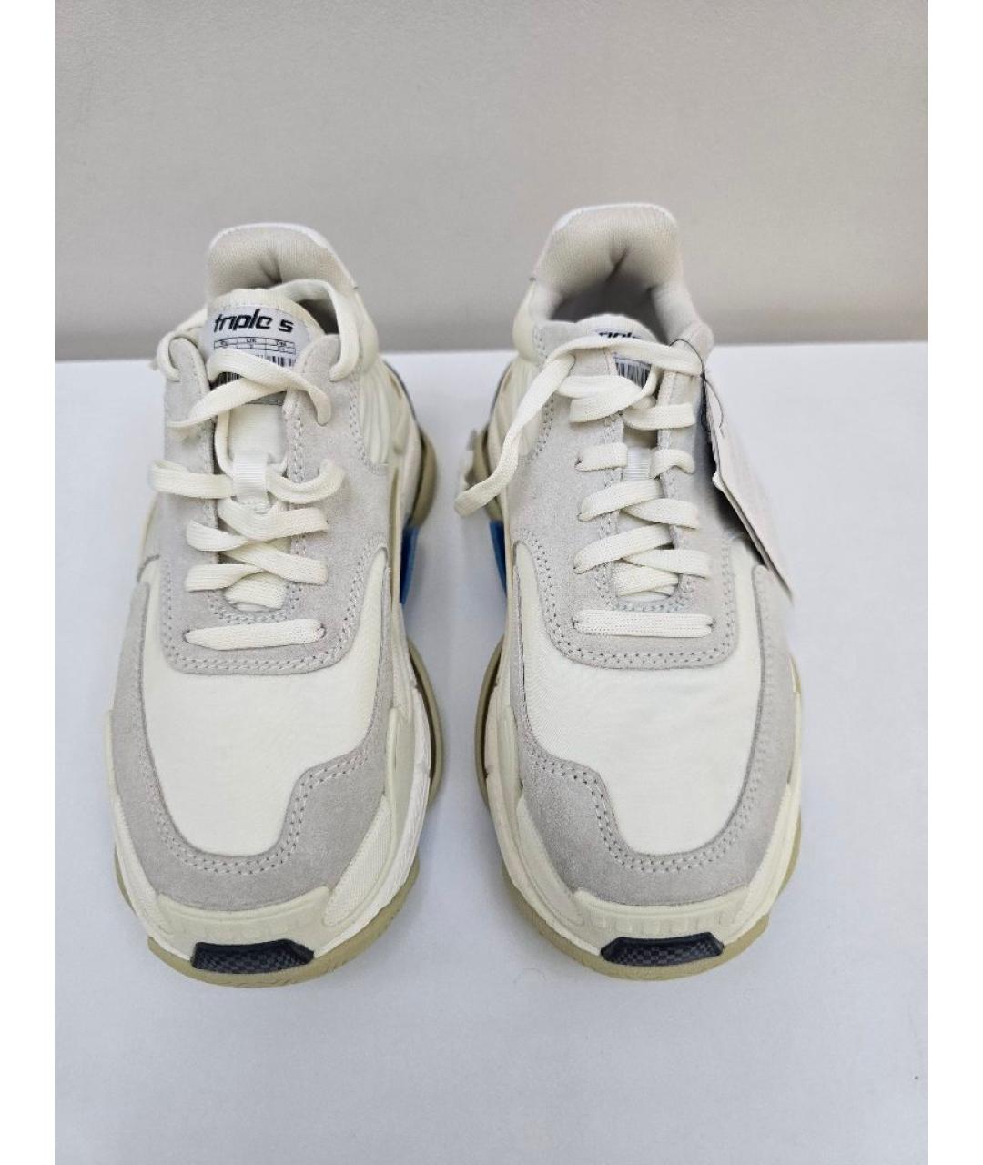 BALENCIAGA Белые кожаные кроссовки, фото 2