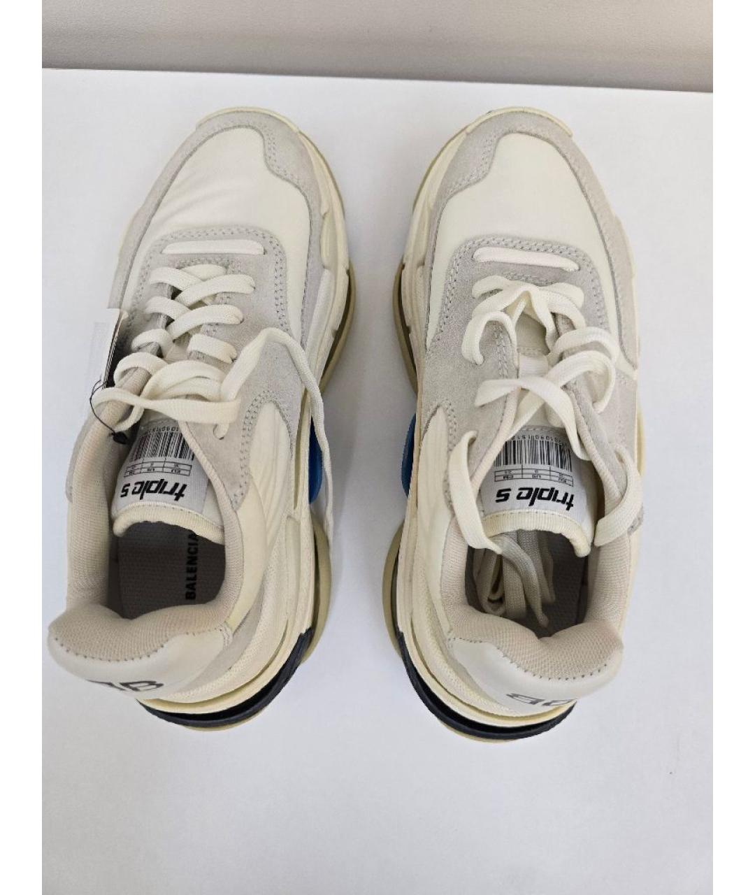 BALENCIAGA Белые кожаные кроссовки, фото 3