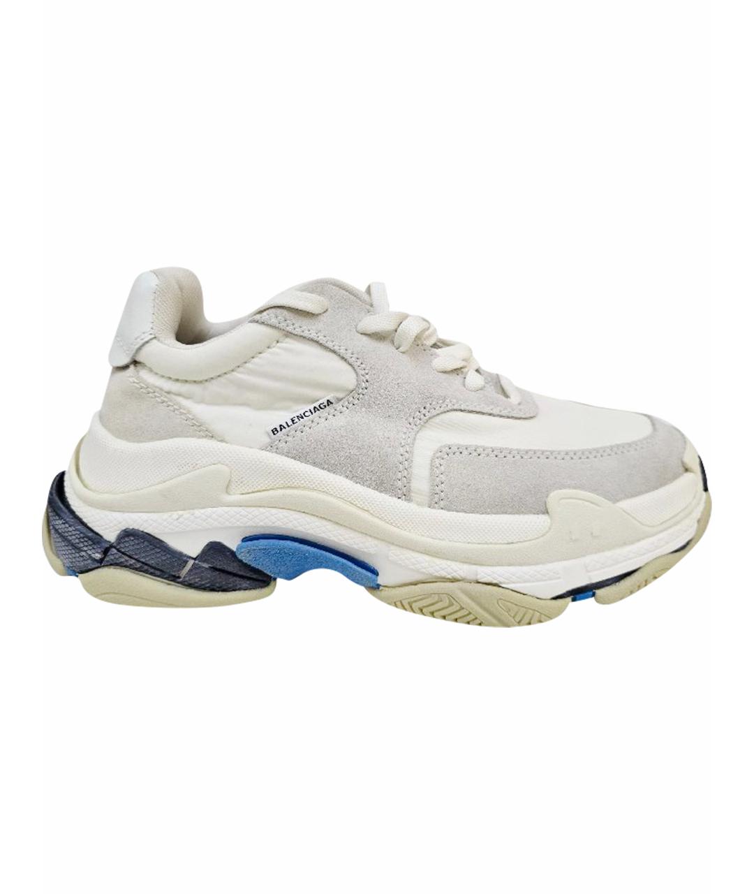 BALENCIAGA Белые кожаные кроссовки, фото 1