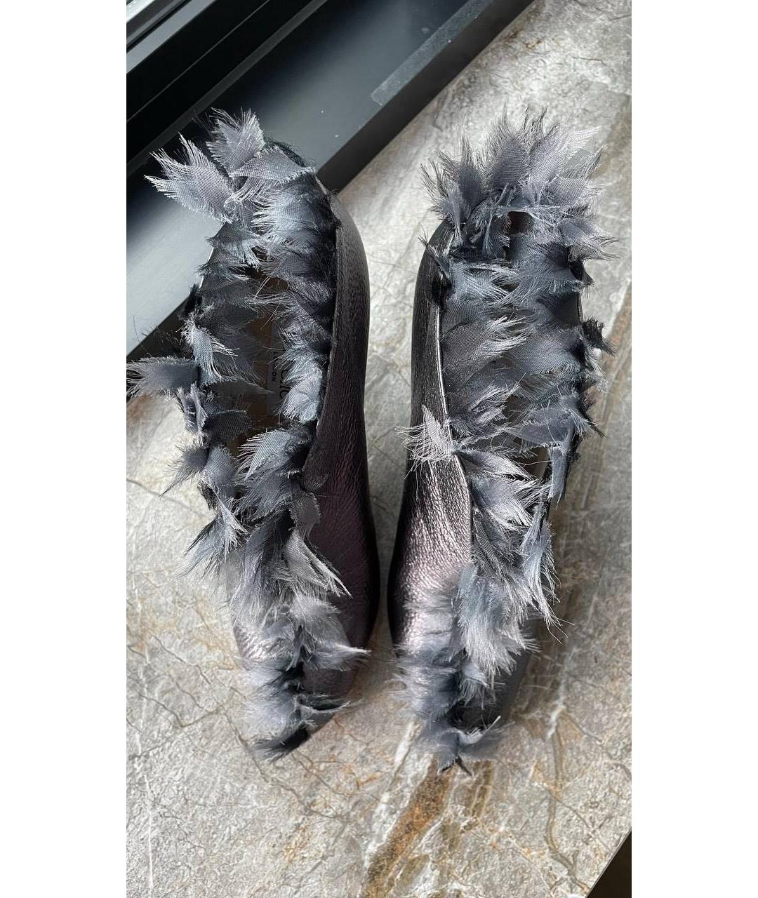 JIMMY CHOO Серые кожаные ботильоны, фото 3