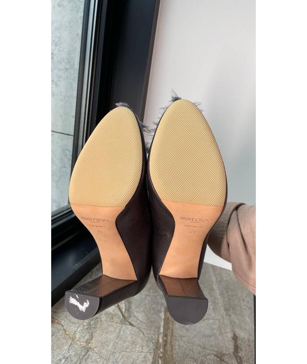 JIMMY CHOO Серые кожаные ботильоны, фото 5