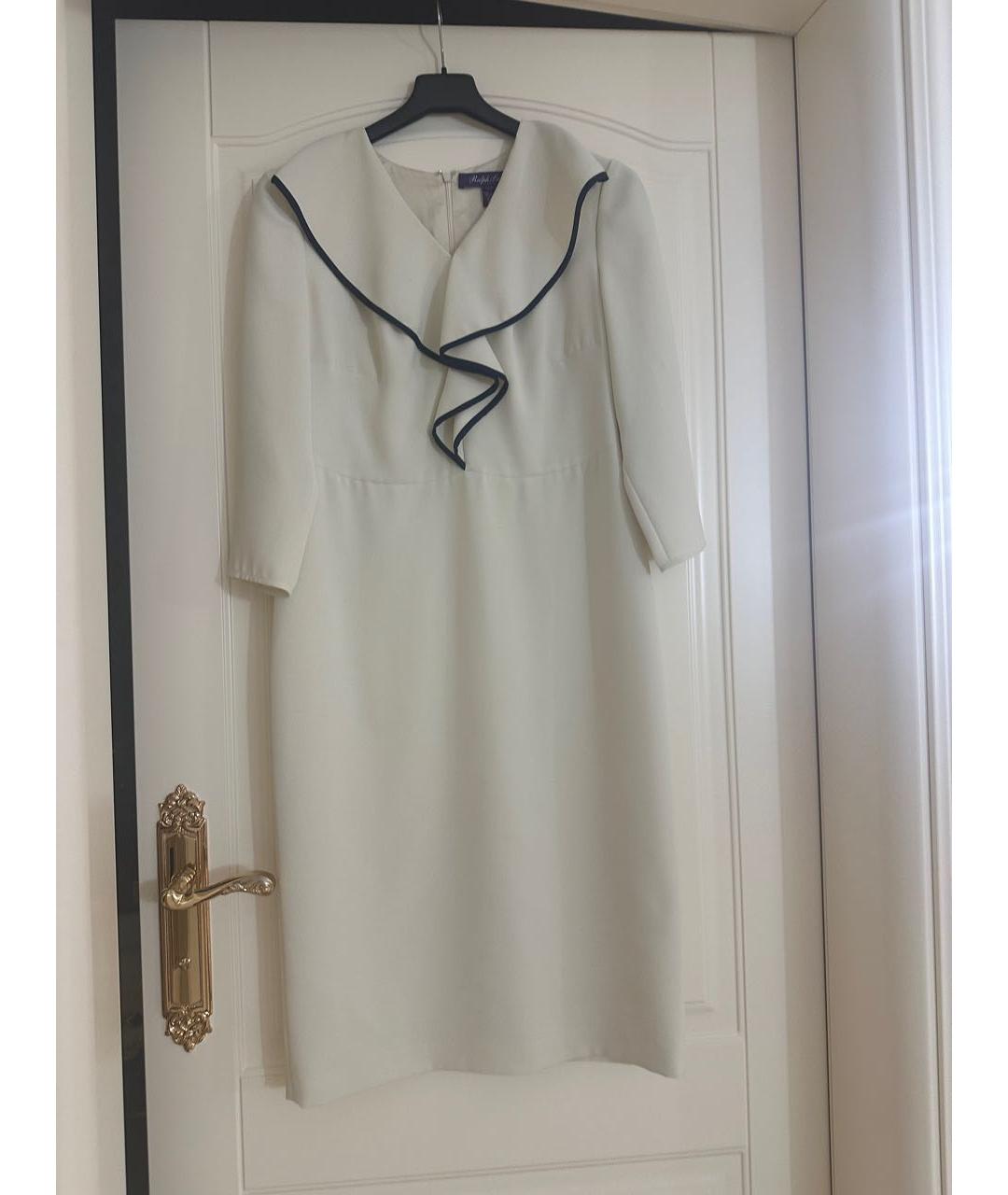 RALPH LAUREN PURPLE LABEL Белое полиэстеровое платье, фото 3