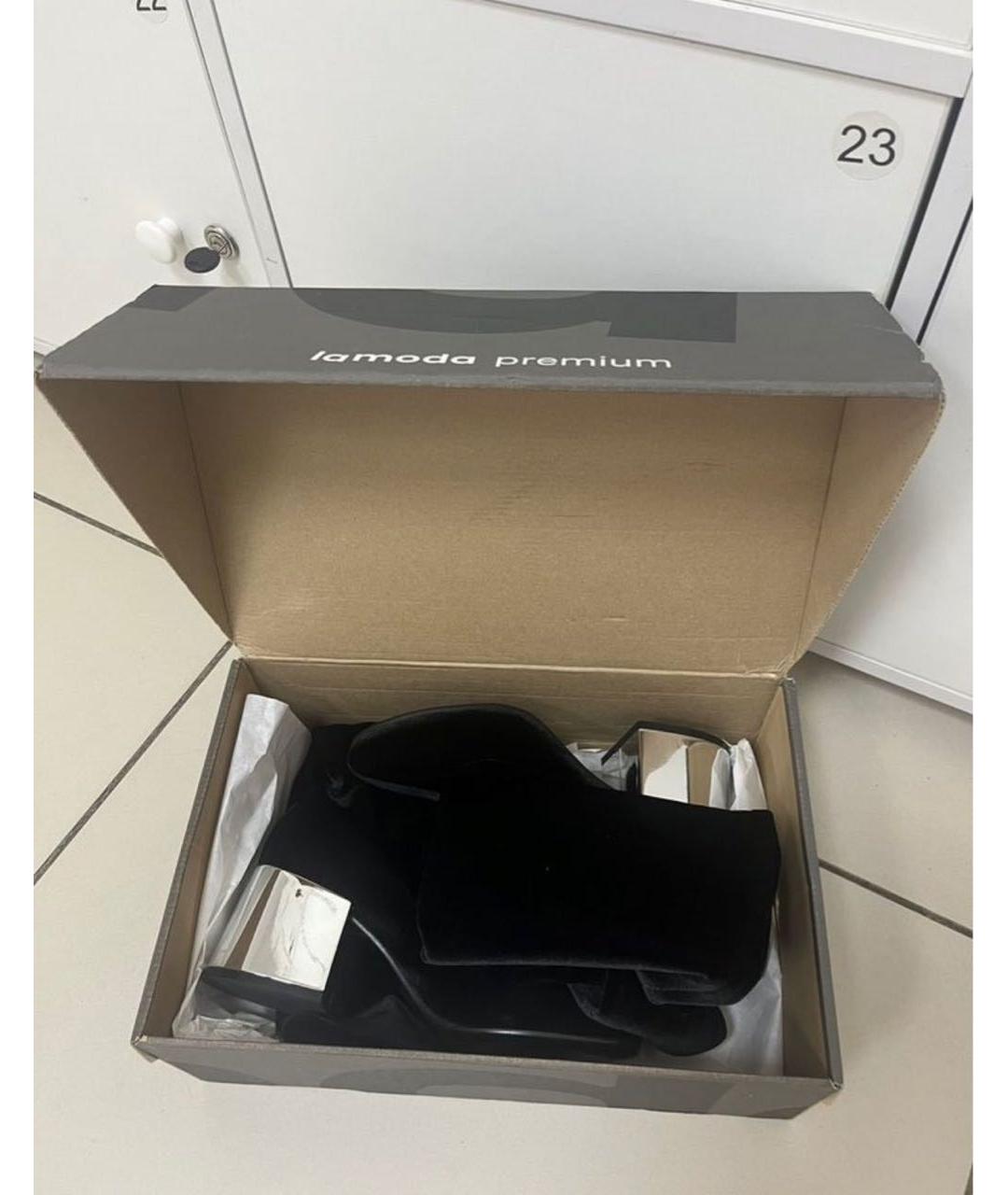 MAISON MARGIELA Черные бархатные ботфорты, фото 2