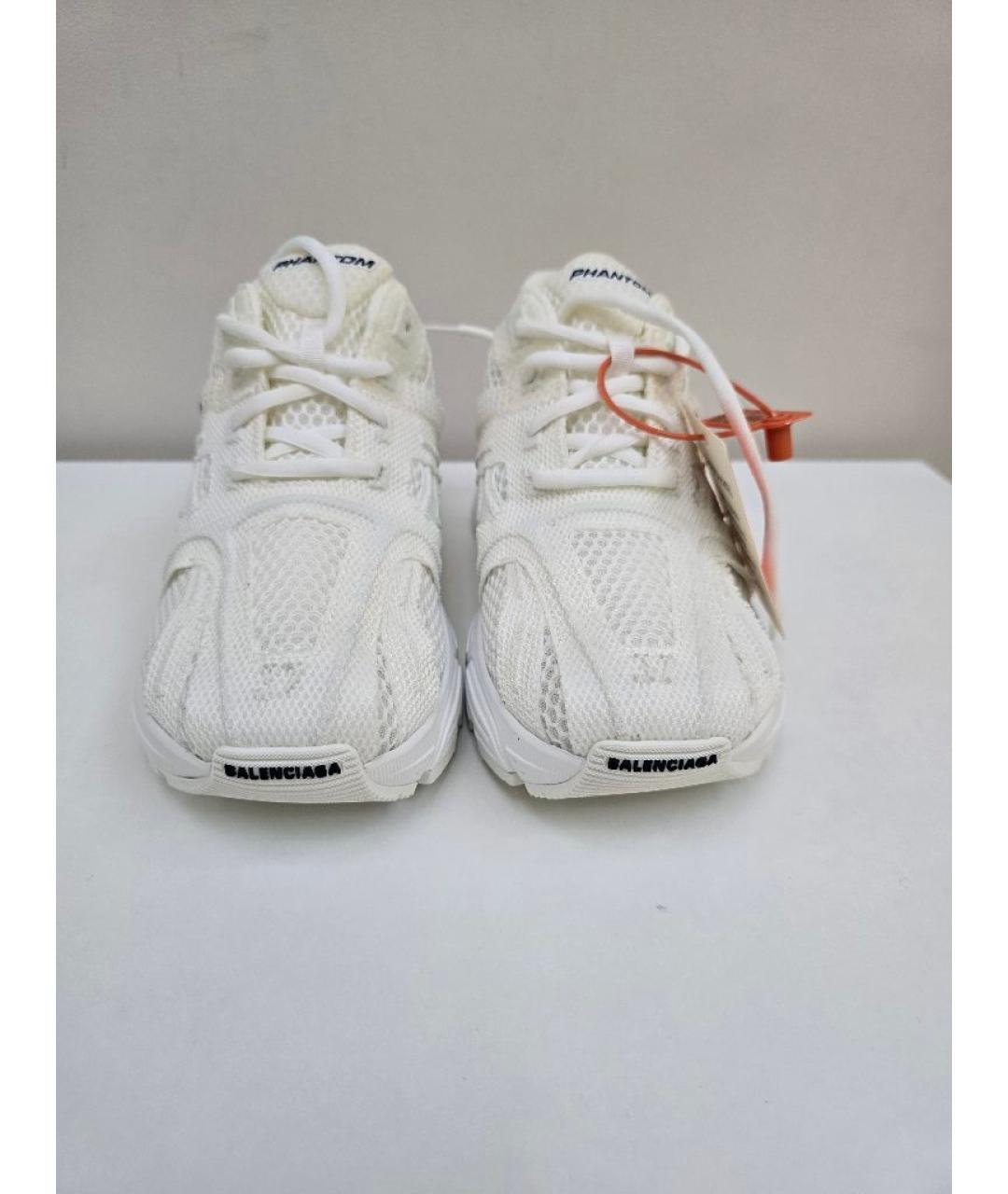 BALENCIAGA Белые кожаные кроссовки, фото 2